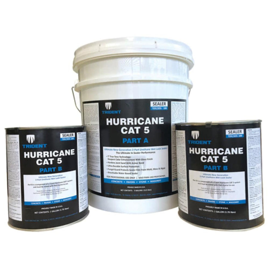 Trident Hurricane CAT 5 wet look urethane paver sealer kit