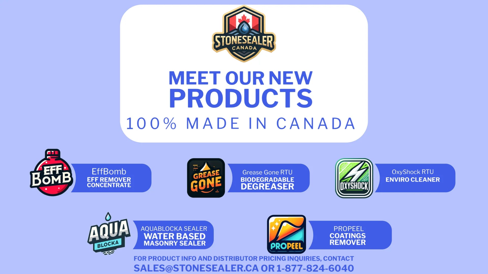 StoneSealer Canada Brand Products | 100% Made in Canada | Biodegradable, Stone Safe, Enviro Cleaners and Sealers