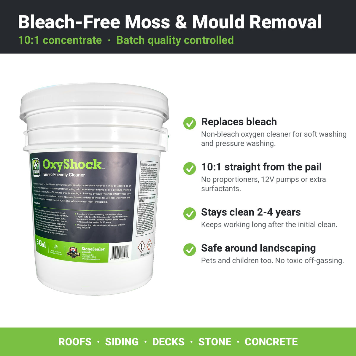 OxyShock MAX Non-Bleach Organics Cleaner key benefits