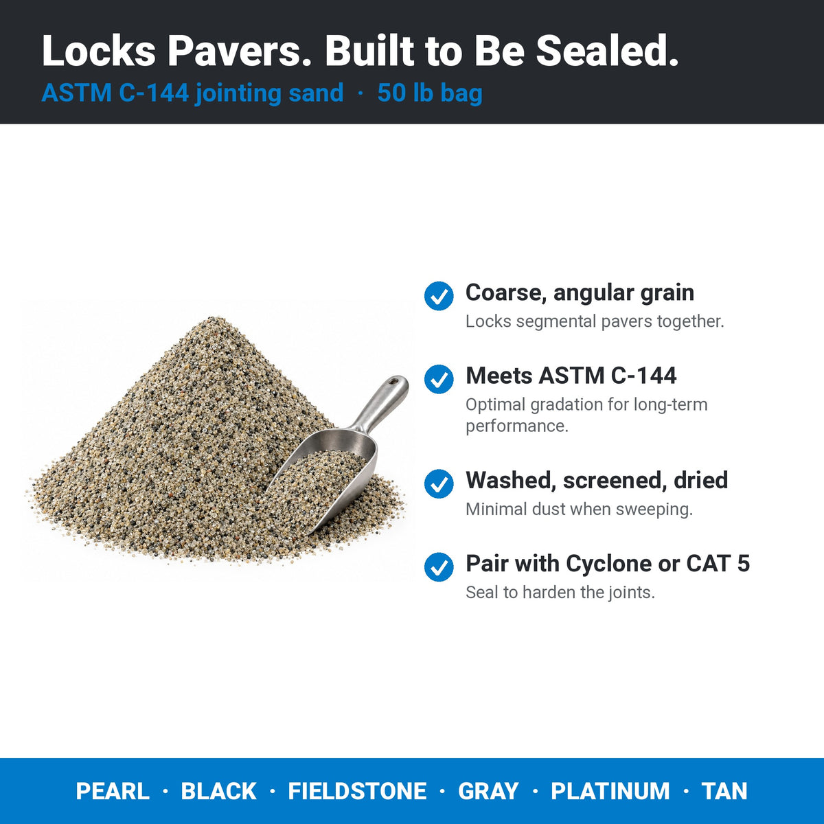 Trident SEK Premium Paver Jointing Sand key benefits